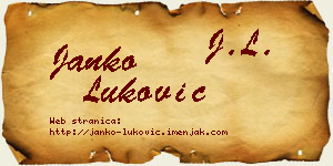 Janko Luković vizit kartica